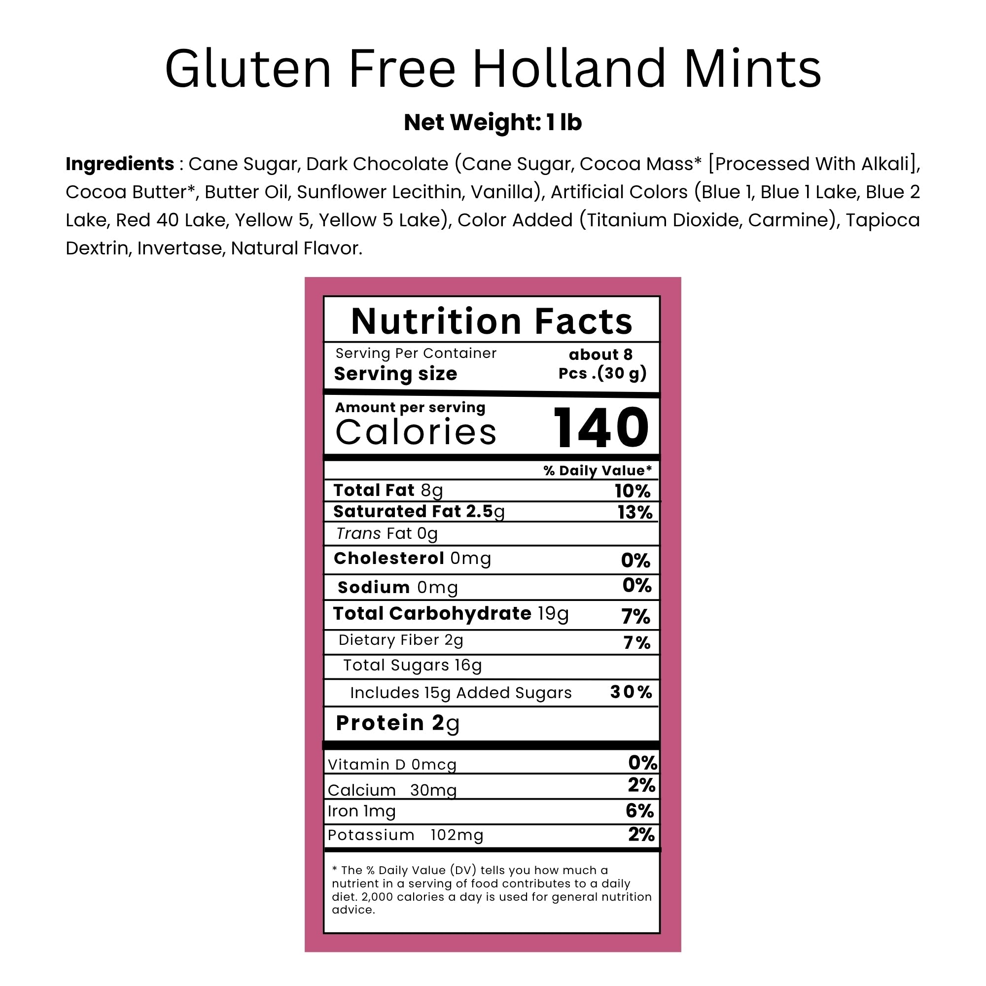 Andy Anand Vegan Holland Mints, 2 lb – 60% Belgian Dark Chocolate, Pure Peppermint Oil, Gluten-Free, Birthday & Holiday Gourmet Gift Box