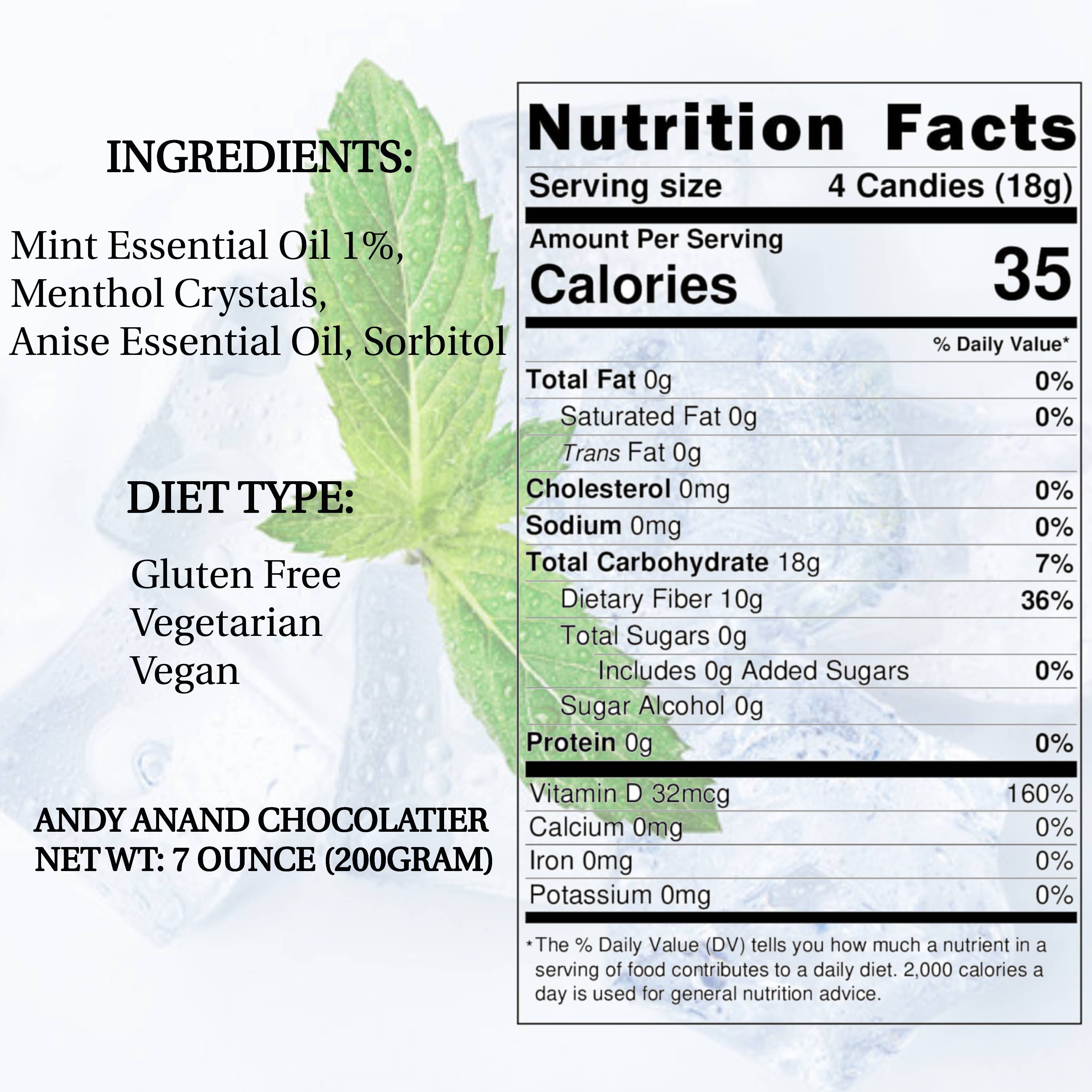 Andy Anand Sugar-Free Italian Balsamic Mint Candy, 300 pc, 7 oz – Imported, Keto, Vegan, Gluten-Free, Diabetic-Friendly Gourmet Gift Box