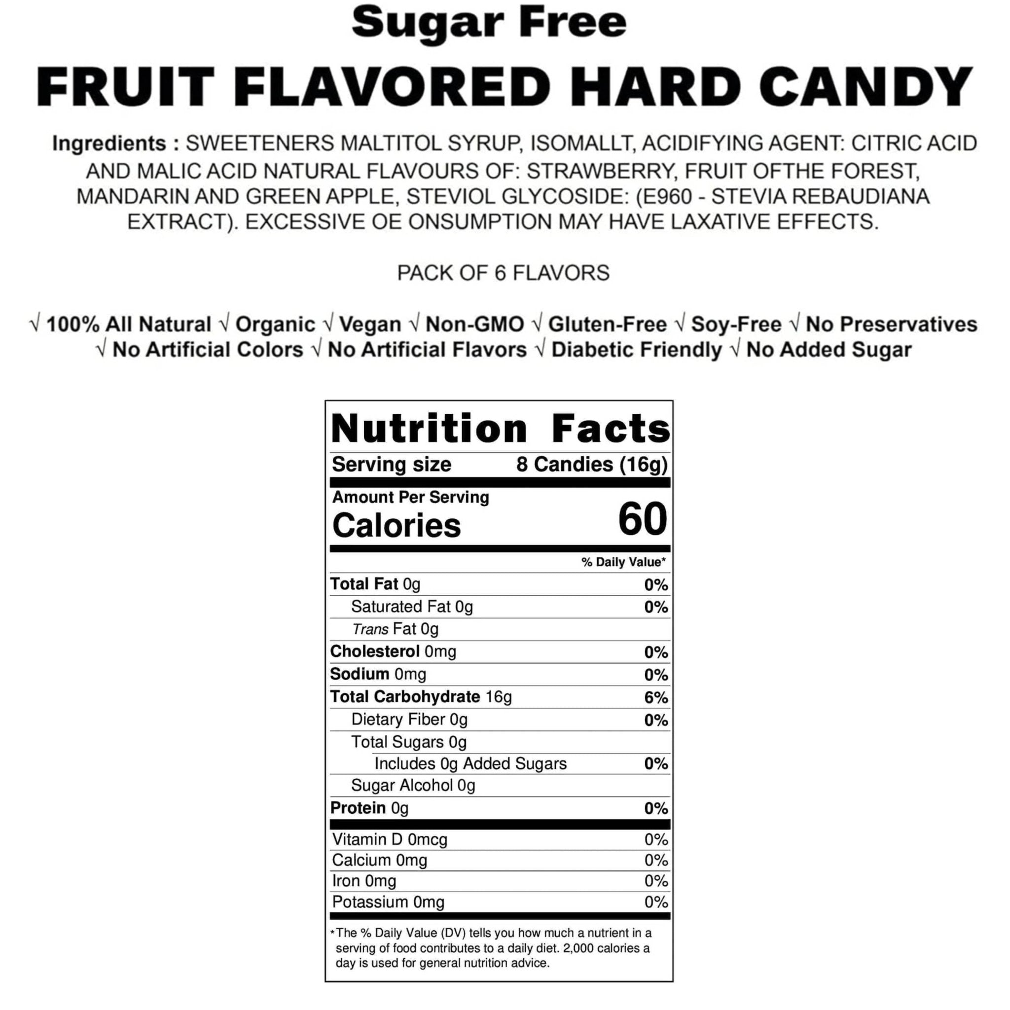 Andy Anand Sugar-Free Italian Fruit Hard Candy, 85 pc, 7 oz – Stevia Sweetened, Gluten-Free, Keto & Diabetic-Friendly Assorted Gift Box