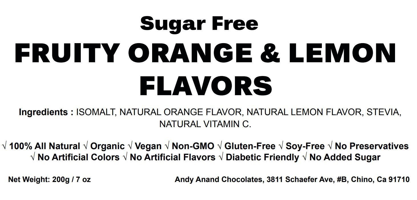 Andy Anand Sugar-Free Italian Orange & Lemon Hard Candy (7 oz) | Vitamin C Enhanced | Local SoCal Bakery