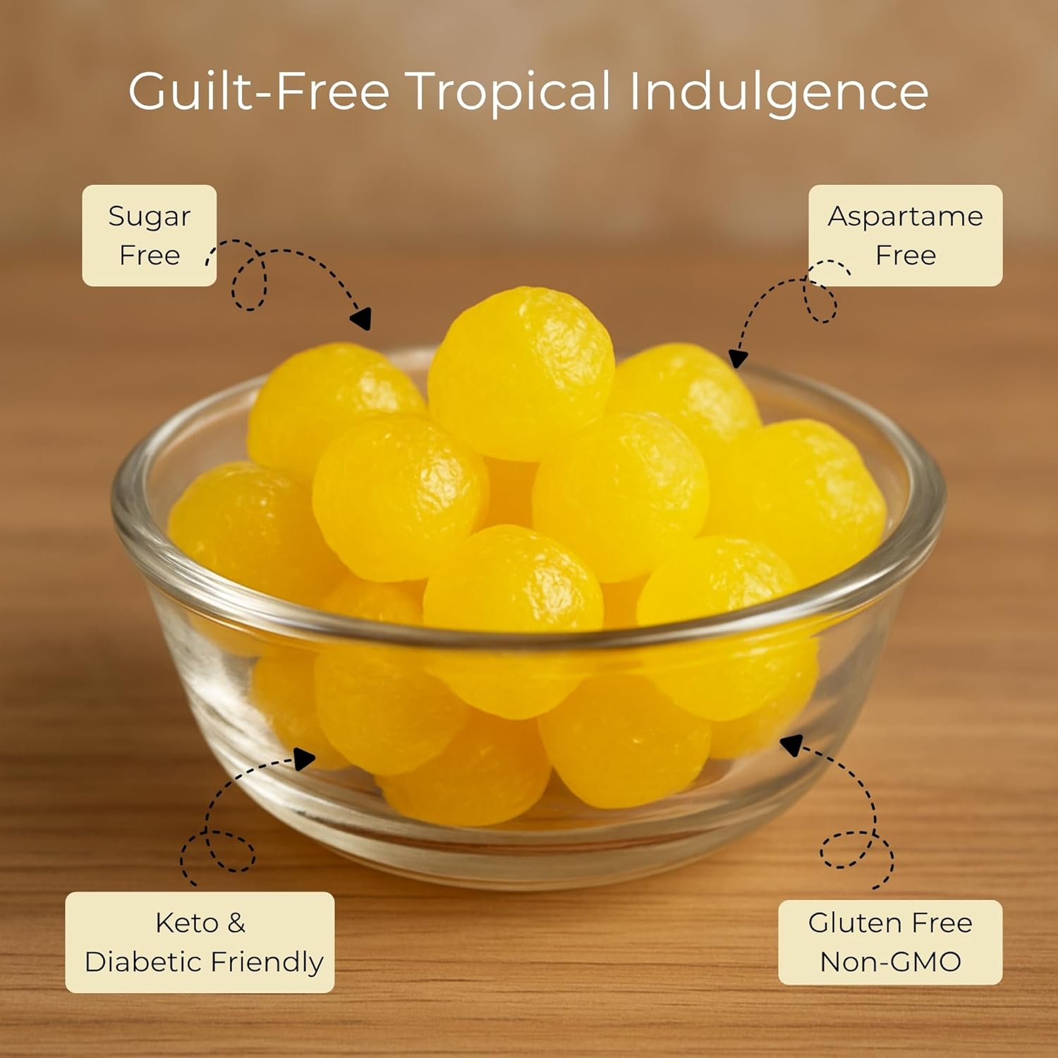Andy Anand Sugar-Free Pineapple Chunks Hard Candy (25 pc) | European Imported, Sugar-Free & Keto | Local SoCal Bakery