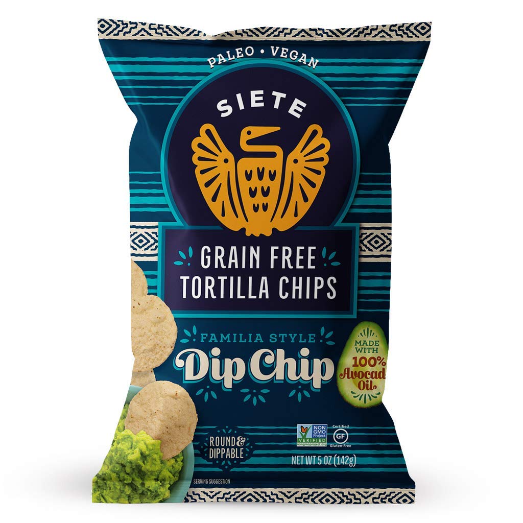 Siete Almond Flour Tortilla Chips, Grain & Gluten Free (Pack of 12 - 5 Oz.)