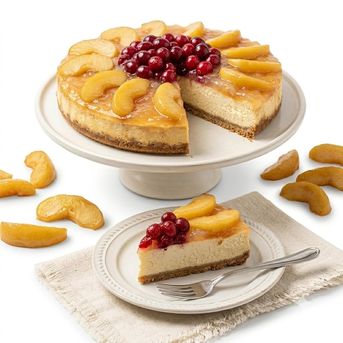 Andy Anand Sugar-Free Apple Cheesecake, 9-Inch, 2.6 lb – Diabetic-Friendly, Real California Cream Cheese, All-Natural Ingredients Gift Box