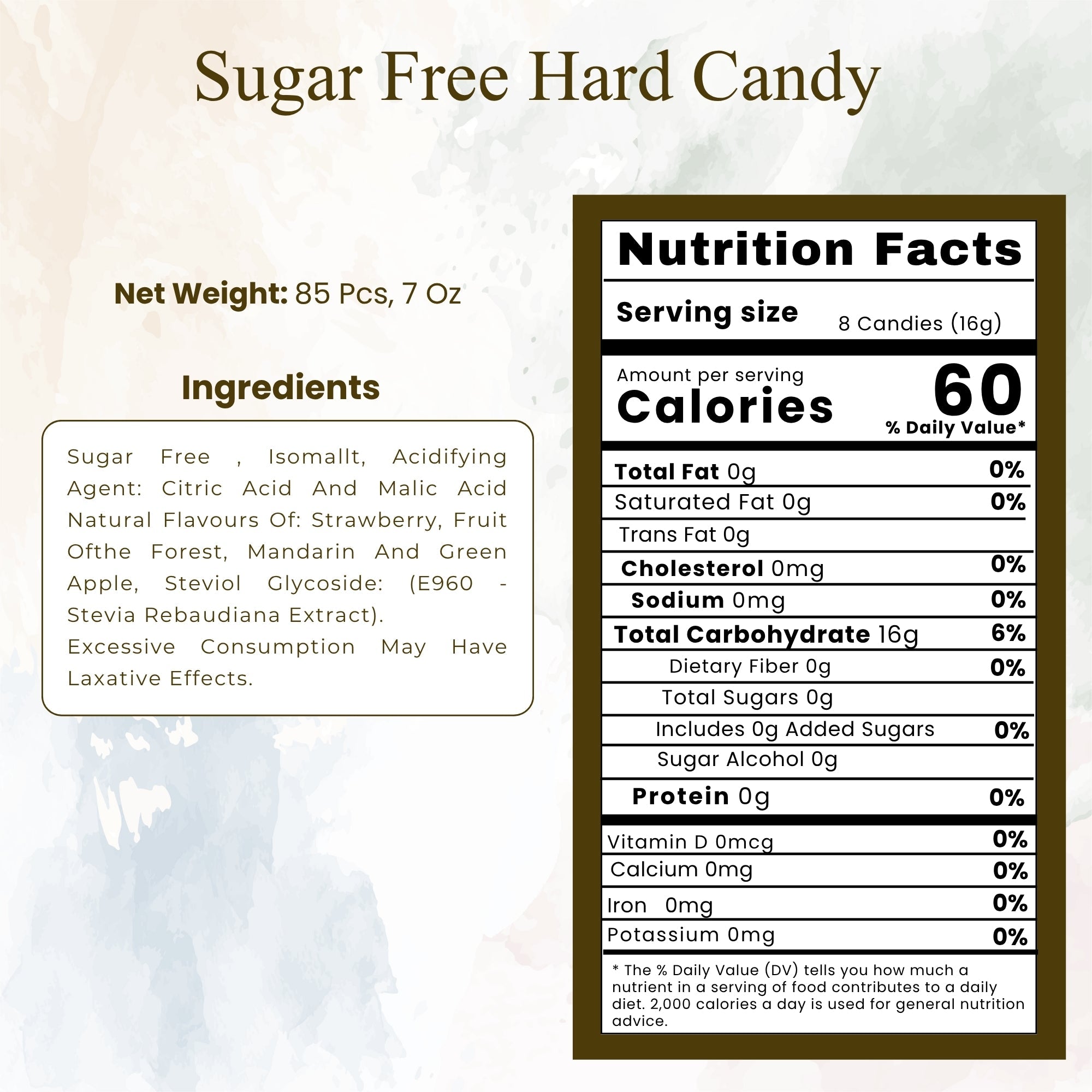 Andy Anand Sugar-Free & Gluten-Free Fruit Flavored Hard Candy, 85 pc, 7 oz – Made in Italy, Stevia Sweetened, Keto & Diabetic-Friendly Gift