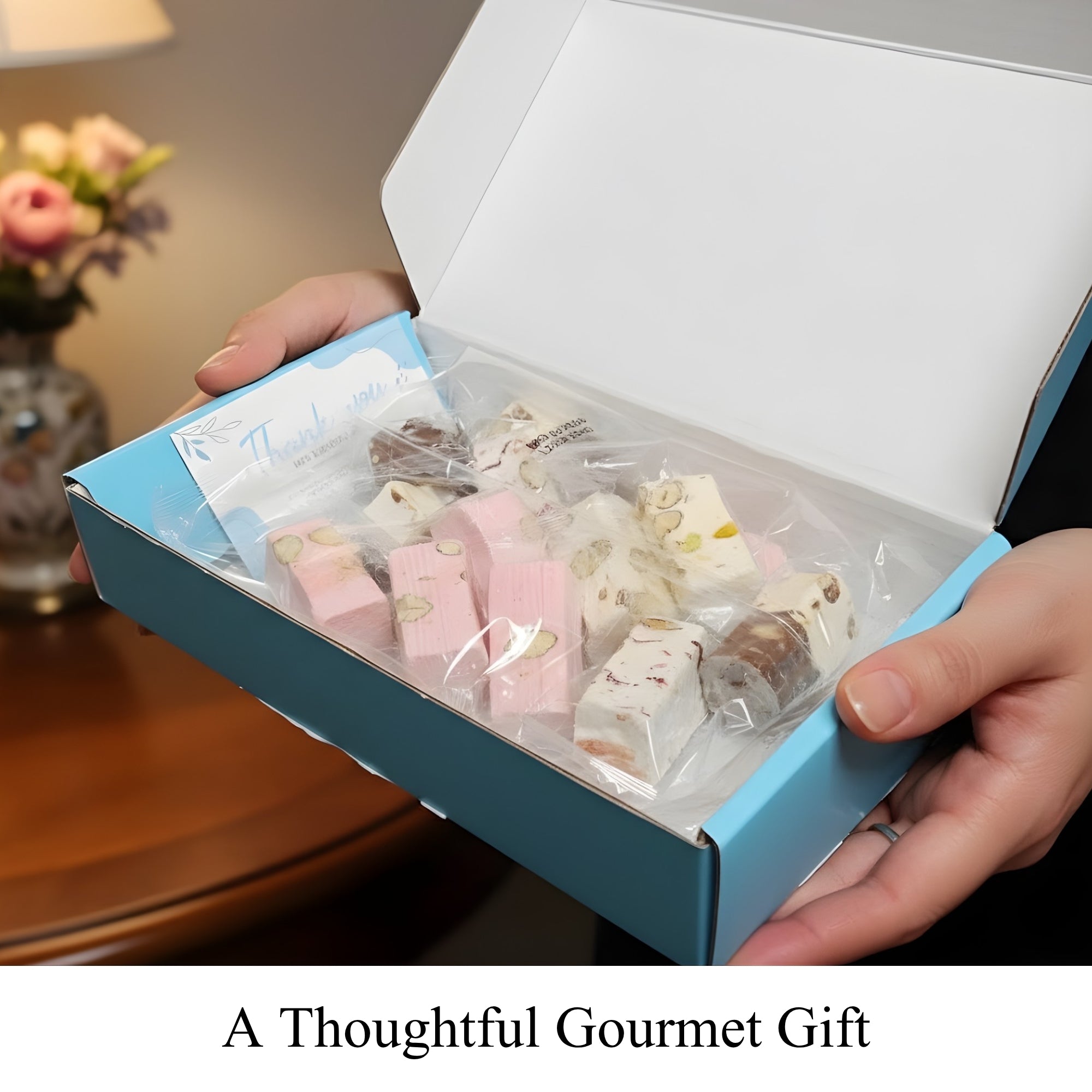 Andy Anand Roasted Almond Soft Nougat Brittle, 28 pc, 7 oz – European Turron Style, Gluten-Free, All-Natural, Birthday & Holiday Gift Box