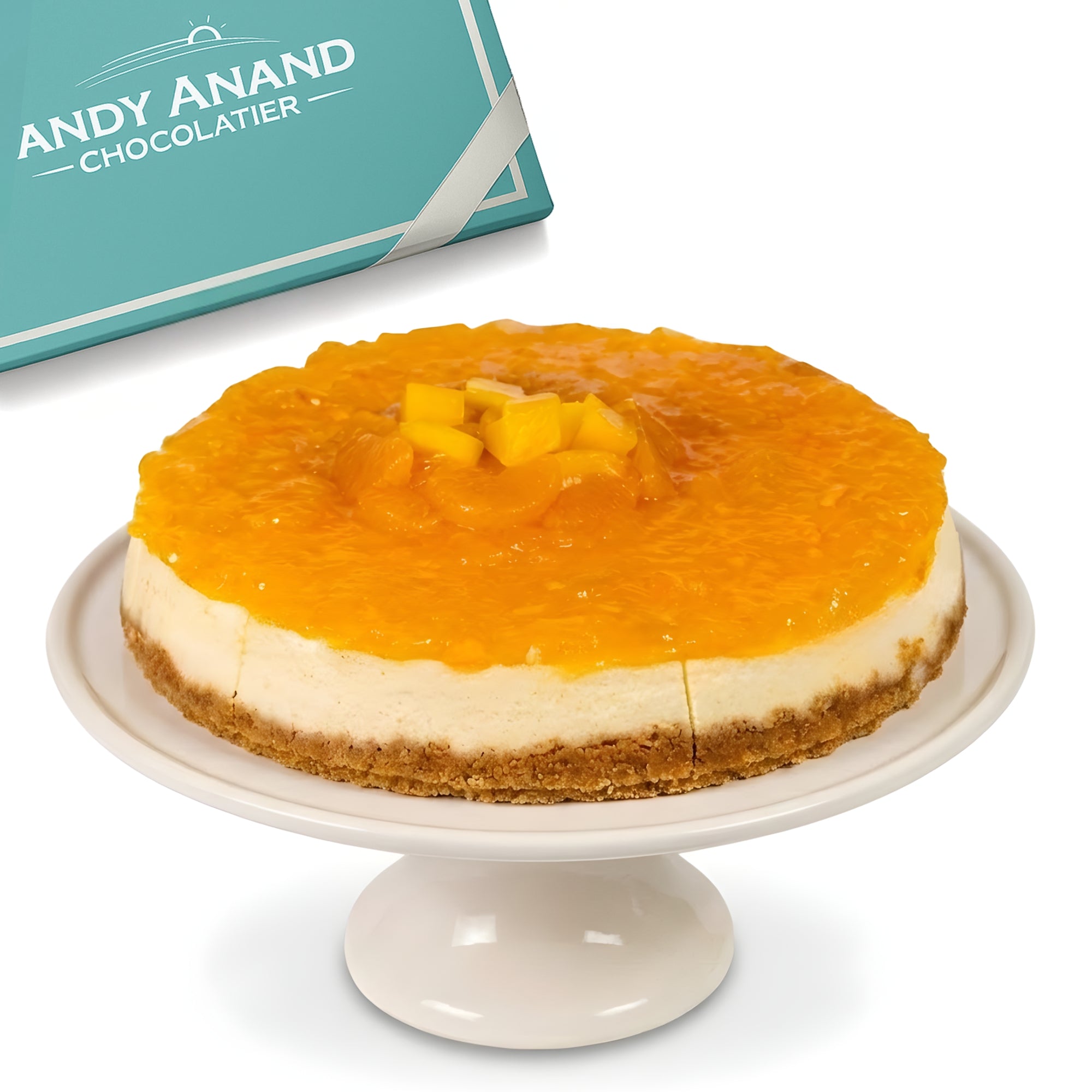 Andy Anand Sugar-Free Tropical Fruit Cheesecake, 9-Inch, 2.6 lb – Diabetic-Friendly, California Cream Cheese, No Added Sugar, Birthday Gift