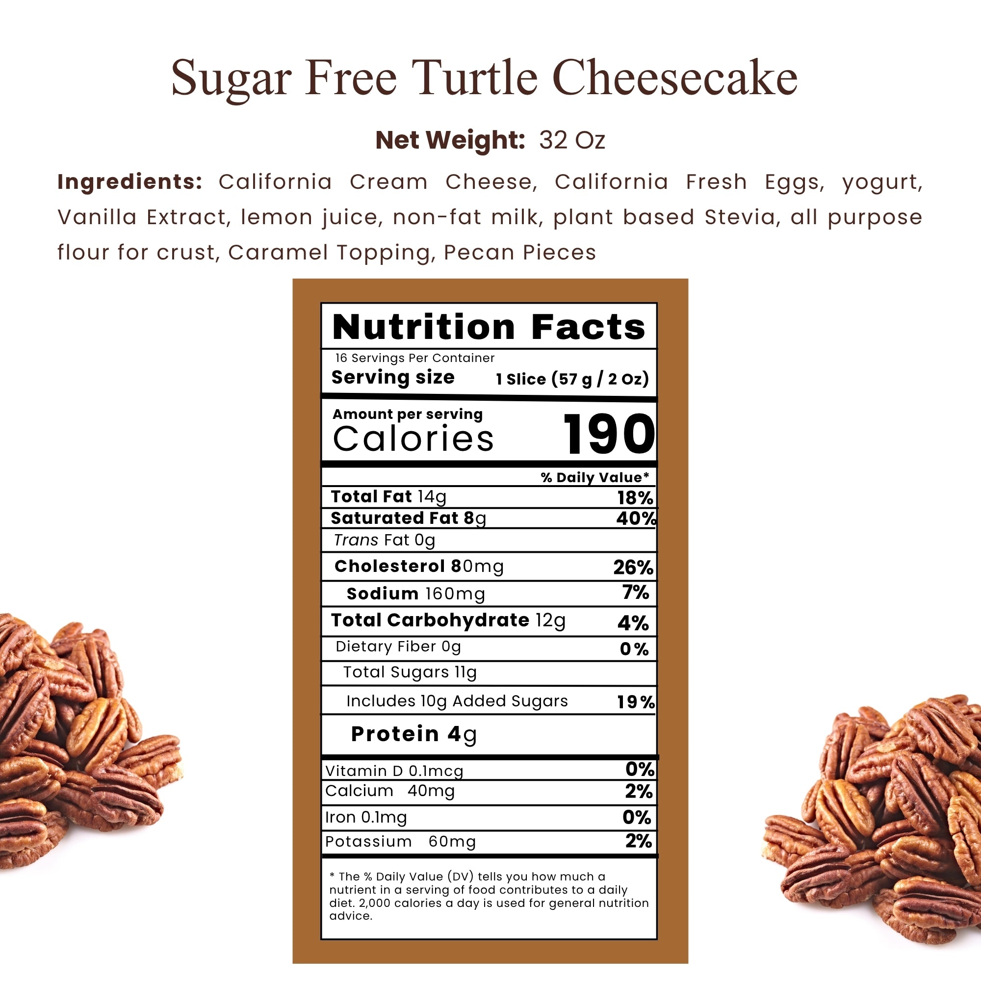 Andy Anand Sugar-Free Turtle Cheesecake, 9-Inch, 2 lb – Caramel, Pecans & Dark Chocolate, Diabetic-Friendly, California Cream Cheese Gift