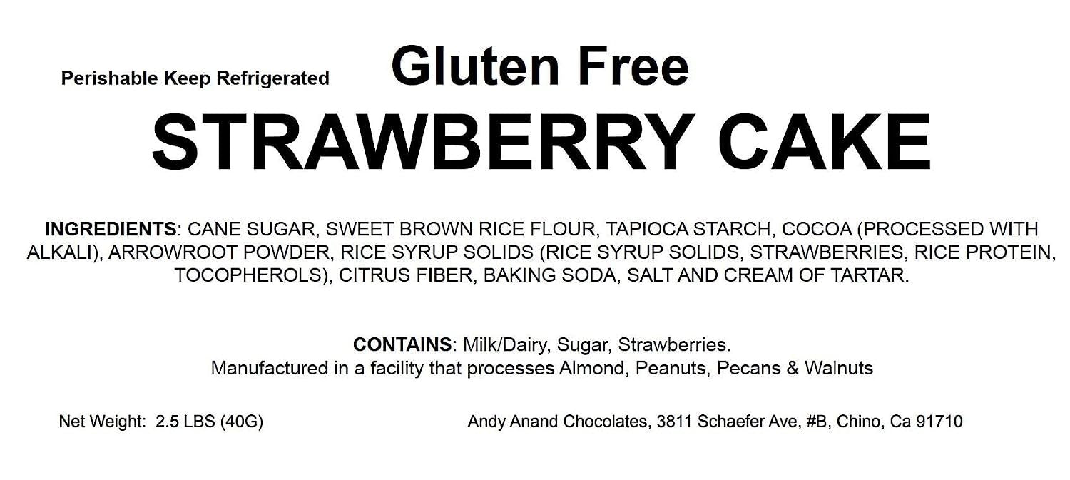 Andy Anand Gluten-Free Chocolate Strawberry Cake, 9-Inch, 2.5 lb – Freshly Baked Handcrafted for All Ages, Birthday & Celebration Gift Box